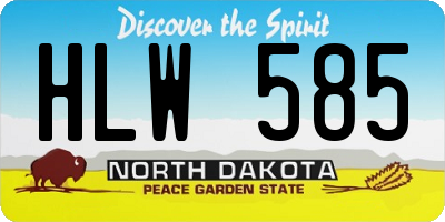 ND license plate HLW585