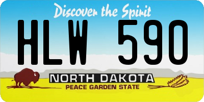 ND license plate HLW590