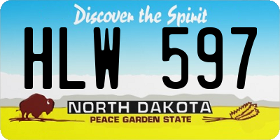 ND license plate HLW597