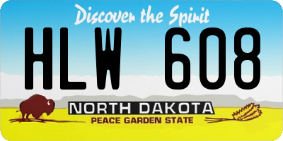 ND license plate HLW608