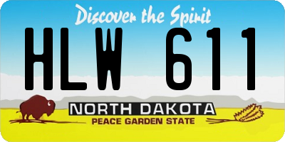 ND license plate HLW611