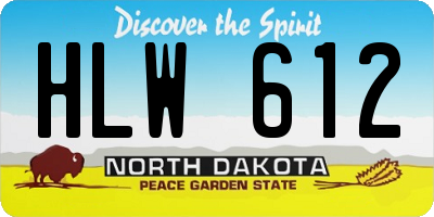 ND license plate HLW612