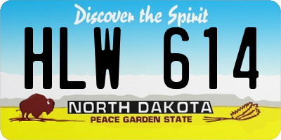 ND license plate HLW614