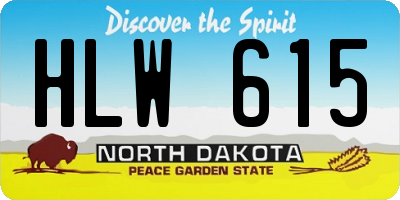 ND license plate HLW615