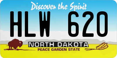 ND license plate HLW620