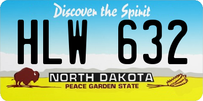ND license plate HLW632