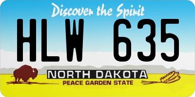 ND license plate HLW635