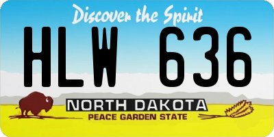 ND license plate HLW636