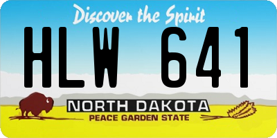 ND license plate HLW641