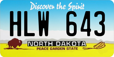 ND license plate HLW643