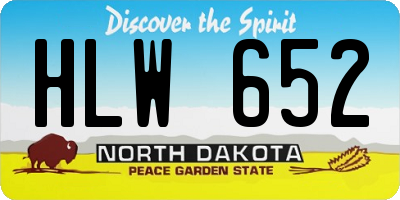 ND license plate HLW652
