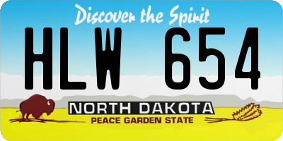 ND license plate HLW654