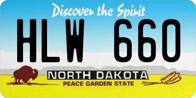ND license plate HLW660