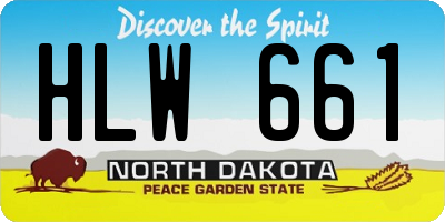 ND license plate HLW661