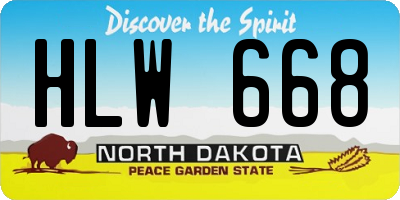 ND license plate HLW668