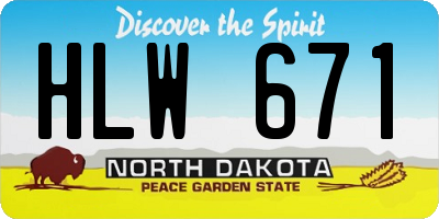 ND license plate HLW671