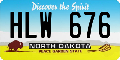 ND license plate HLW676