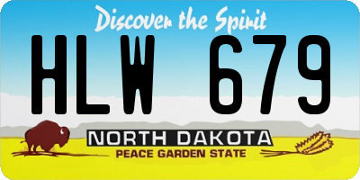 ND license plate HLW679