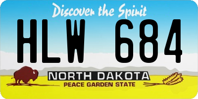 ND license plate HLW684