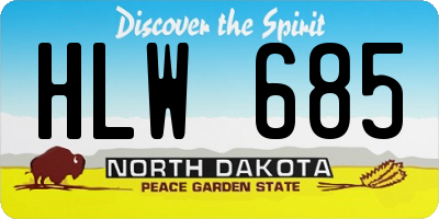 ND license plate HLW685