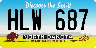 ND license plate HLW687