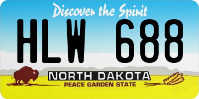 ND license plate HLW688