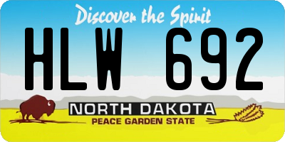 ND license plate HLW692