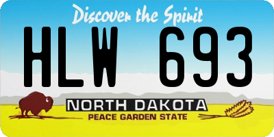 ND license plate HLW693