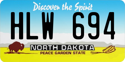 ND license plate HLW694