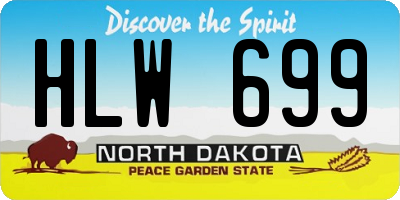 ND license plate HLW699