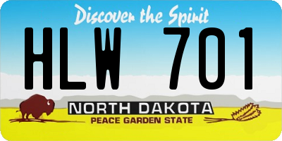 ND license plate HLW701