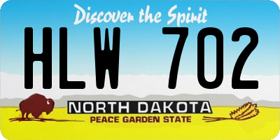 ND license plate HLW702