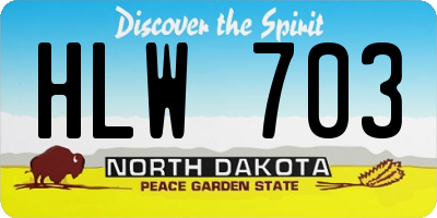 ND license plate HLW703