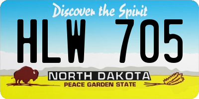 ND license plate HLW705