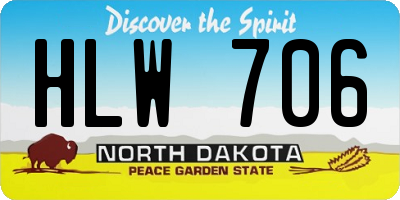 ND license plate HLW706