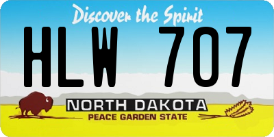 ND license plate HLW707