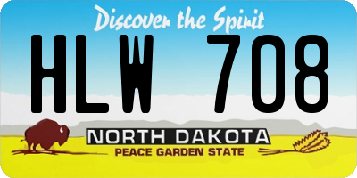 ND license plate HLW708