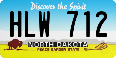 ND license plate HLW712