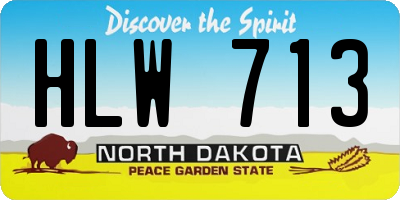 ND license plate HLW713