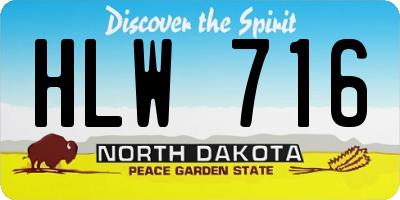ND license plate HLW716
