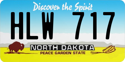 ND license plate HLW717