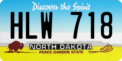 ND license plate HLW718