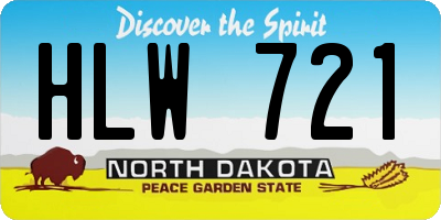 ND license plate HLW721