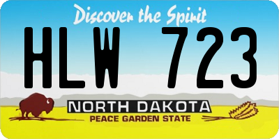 ND license plate HLW723