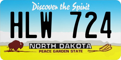 ND license plate HLW724