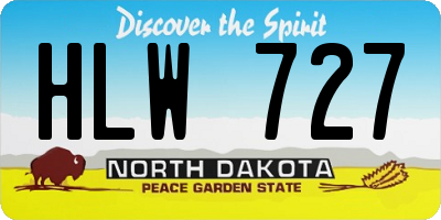 ND license plate HLW727