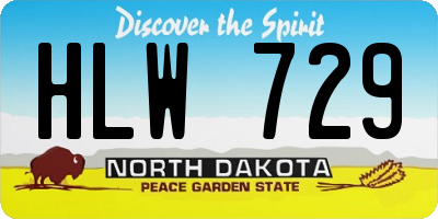 ND license plate HLW729