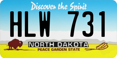 ND license plate HLW731