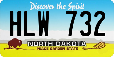 ND license plate HLW732