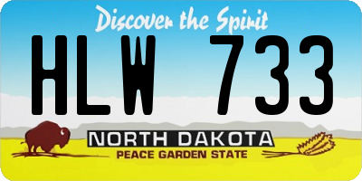 ND license plate HLW733